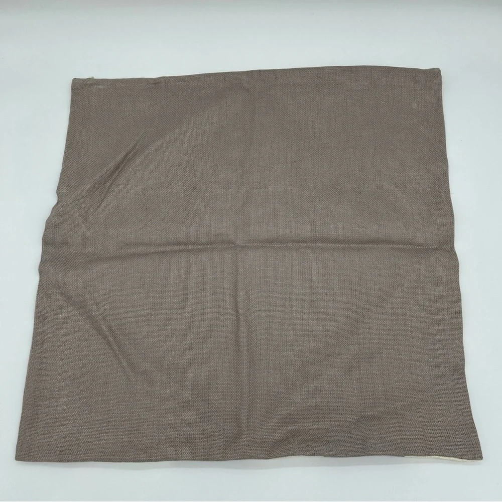 Pottery Barn Taupe And Cream Awning Stripe Linen 20x20 Pillow Cover NWOT